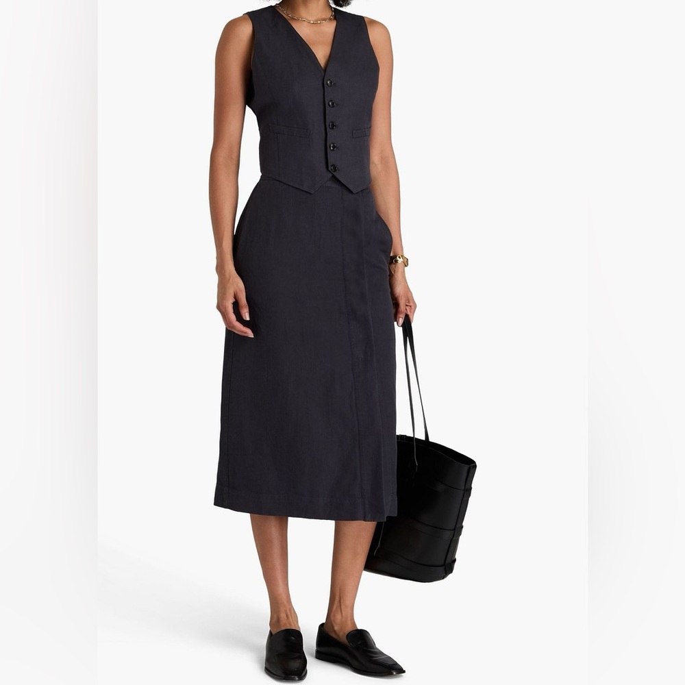 Alex Mill Agnes midi wrap skirt in twill